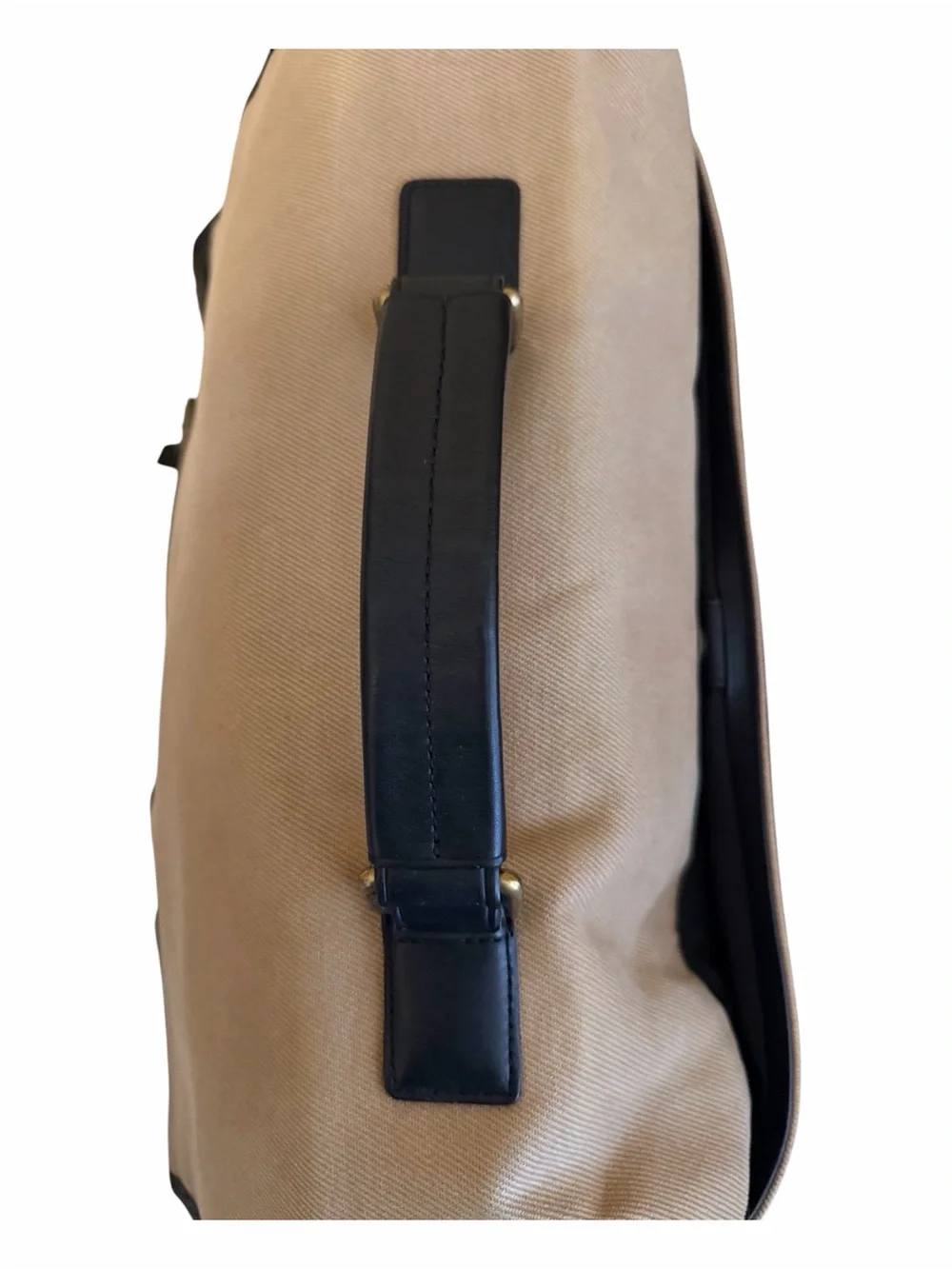 Coach Canvas & Black Leather Messenger Bag, Briefcase Laptop Crossbody